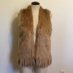 Vintage Ellison Blond Faux Fur Sleeveless Vest Size Medium